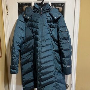 Eddie Bauer Turquoise Long Jacket NWOT Size 2XL